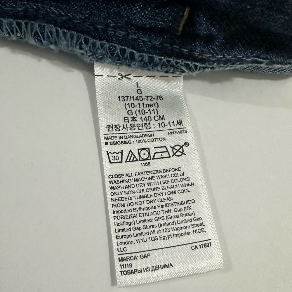 GAP Kids Girls Denim‎ Shortalls Sz L Medium Wash - Picture 10 of 10